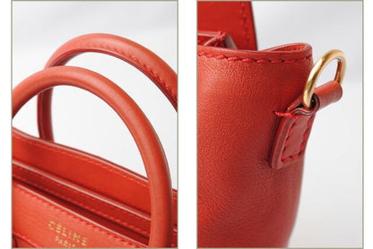 Celine Branded Bag Preowned Handbag Shoulder Bag Nano Shopper Luggage Brig Cles