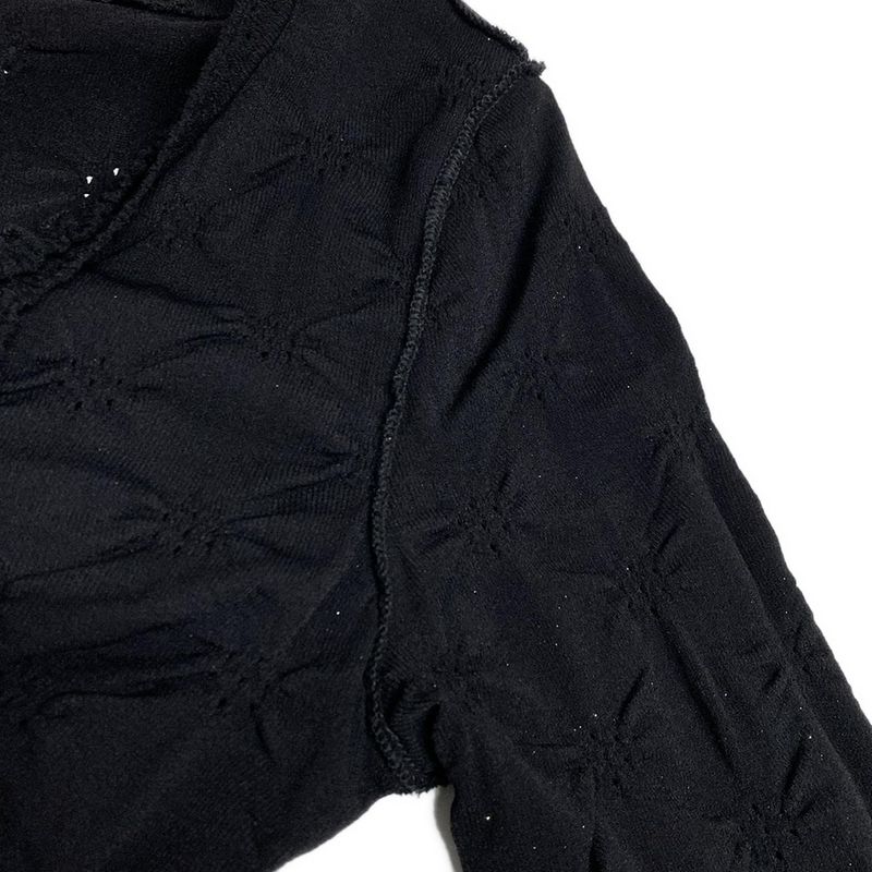 Chanel Cardigan Size 36 S Women - P40395 Black Ruffles/coco Mark Buttons/2011