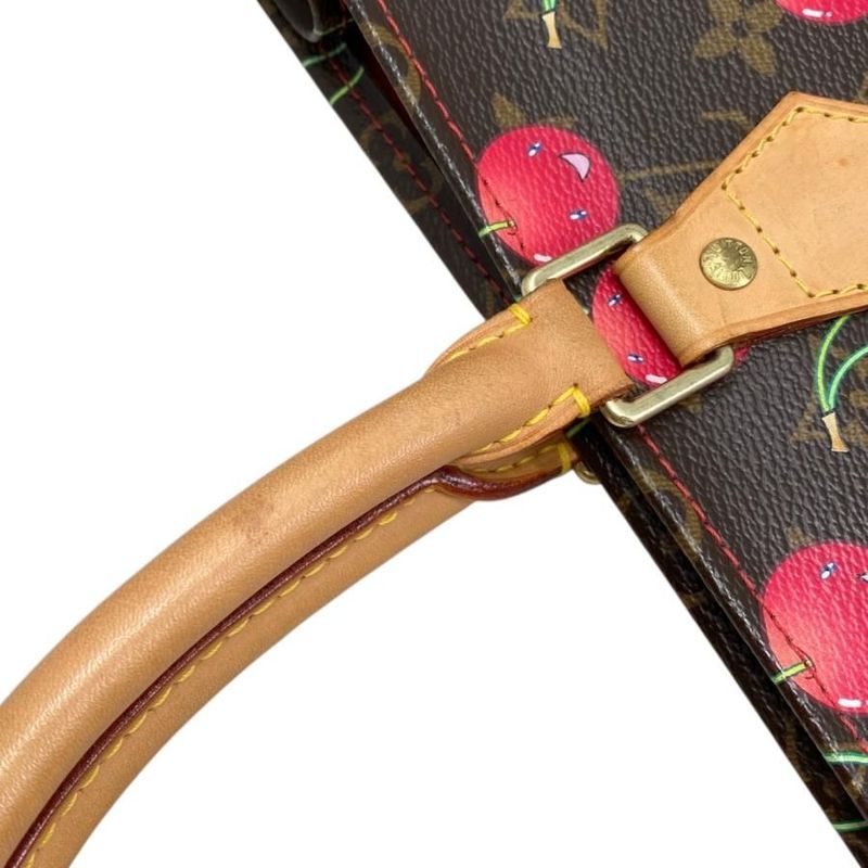 Louis Vuitton X Takashi Murakami Tote Bag Sac Pura M95010 Monogram Cherry Red
