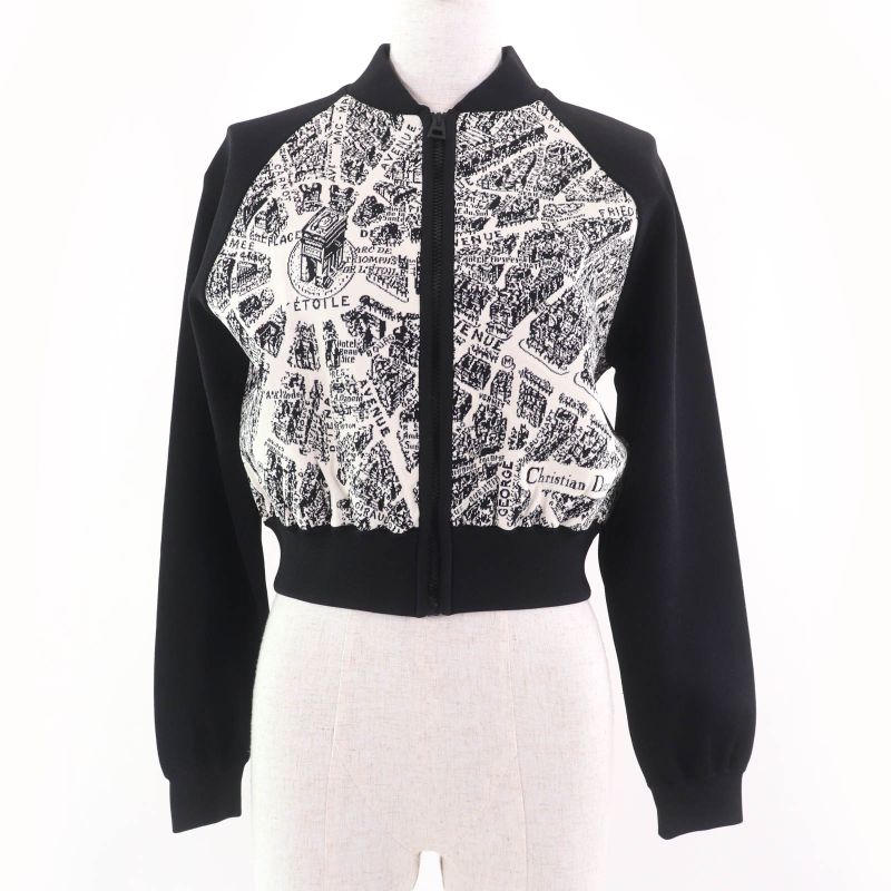 Christian DIOR 23AW 324v50am505 Plan De Paris Cropped Raglan Sleeve Bomber