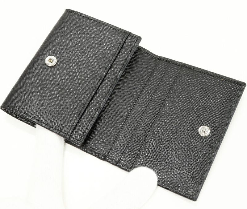 Prada Coin Case Card Case Saffiano Calf Black Nero