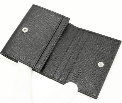 Prada Coin Case Card Case Saffiano Calf Black Nero