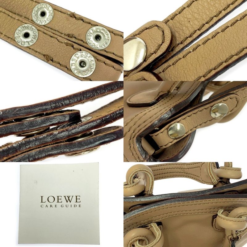 Loewe Leather Fiesta 2way Handbag Beige 386958 Handbag