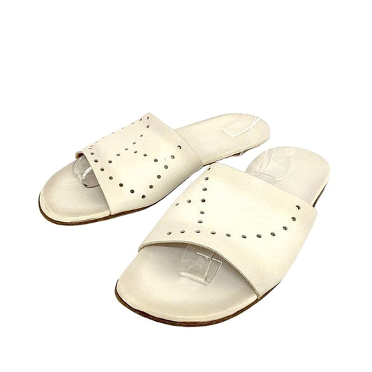 Hermes Sandals White Evelyn 40 25.0cm (9.84in) Leather Preowned