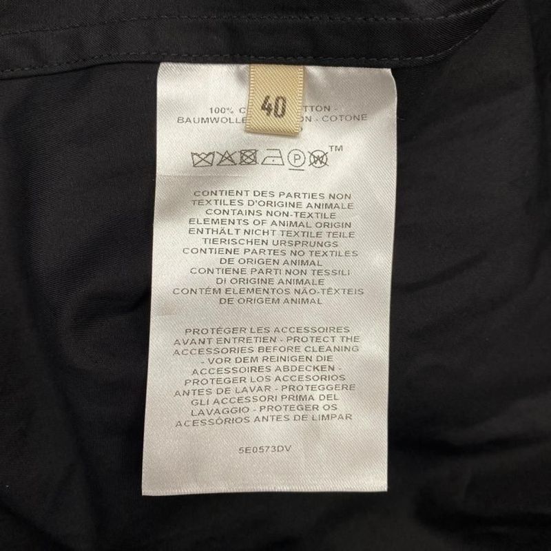 Hermes Shirt Dress Spring Coat 5e0573dv 40 Size Cotton Crew de Sel Noir Black