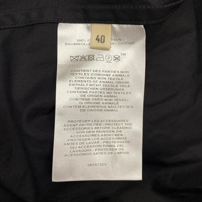 Hermes Shirt Dress Spring Coat 5e0573dv 40 Size Cotton Crew de Sel Noir Black
