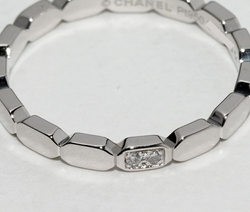 Chanel Pt950 Diamond 2P (approx 002ct) Première Promesse Wedding Ring J4003