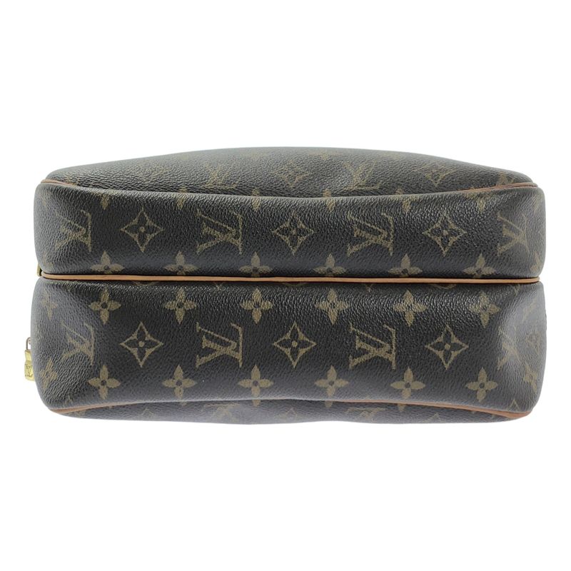 Louis Vuitton M45254 Monogram Reporter PM Leather Shoulder Bag Unisex Brown