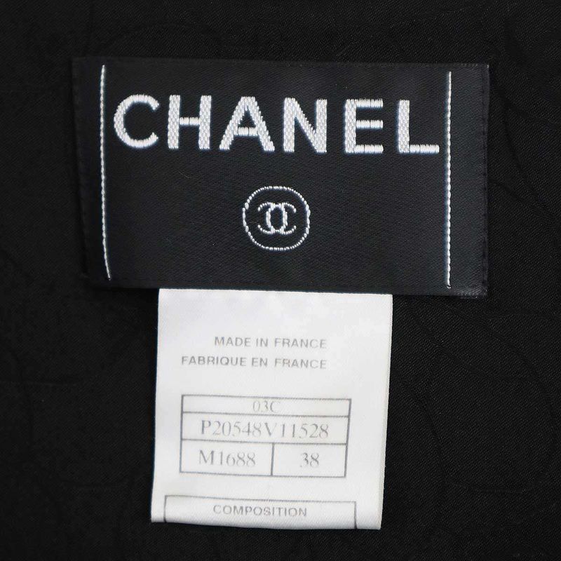 Chanel 2003c Coco Button Tweed Jacket P20548v11528 Black 38