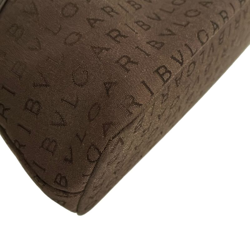 Bvlgari Handbag Logomania Dark Brown Leather
