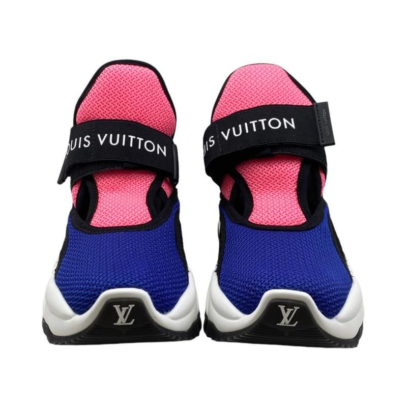 Louis Vuitton Sneakers Run 55 1a9pdc Size 35 Logo Mesh Blue Pink Black Louis