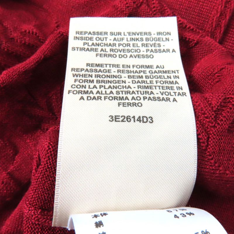 Hermes 23AW 3e2614d3 Silk-blend Chaine D'ancre Wide Sleeve Knit Red 34 Made In