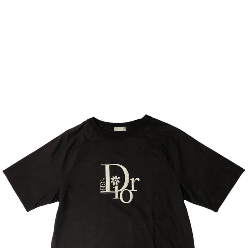 Christian Dior X Erl Collaboration T-Shirt 313j647a0817 Cotton Black Silver