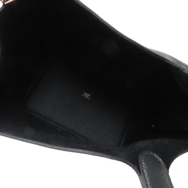 Hermes Picotin Lock MM Black Taurillon Clemence Gold Hardware Handbag Engraved