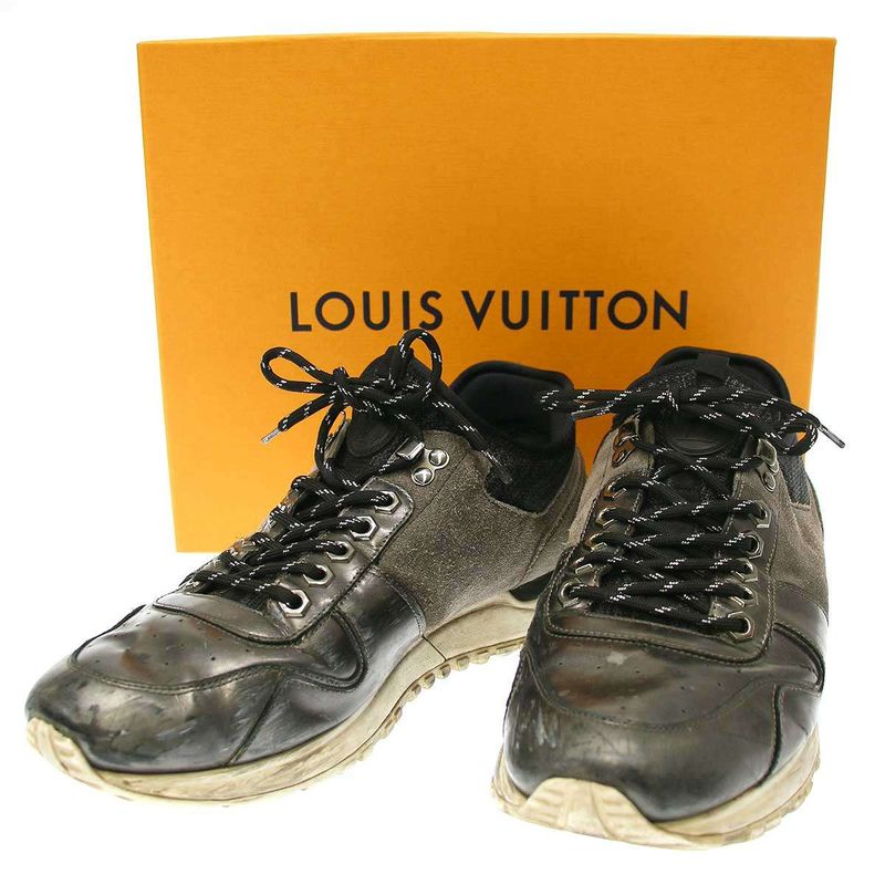 Louis Vuitton Runway Line Suede Switched Sneakers Gray Silver 8 1 2