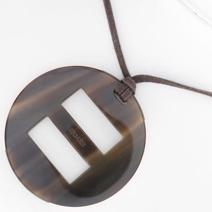 Hermes Buffalo Horn Brown Ladies 16.5g Necklace