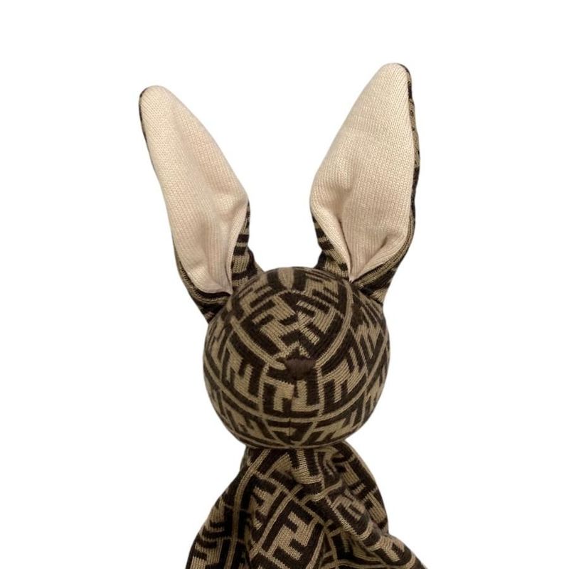 Fendi Kids Toy Doudou Bunny Rabbit Ff Logo Brown Fendi Kids