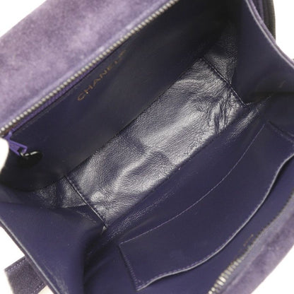 Chanel One Handle Coco Mark Suede Purple Women's Handbag