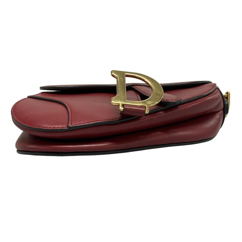 Dior/christian Dior Handbag Saddle Bag Red Leather