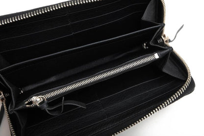 Balenciaga Long Wallet Men Leather 381226 Dlq0n 1000 Paper Continental Round