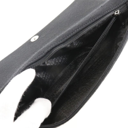 Chanel Chocolate Bar Ice Cube Cotton Black Women's Shoulder Bag