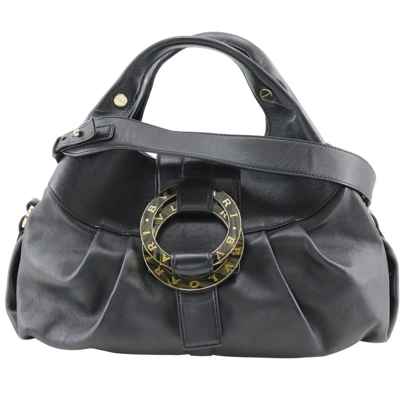 Bvlgari Chandra 2WAY Shoulder Leather Black Women's Handbag