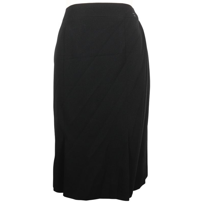 Chanel P24940v08903 Wool Black Women's Skirt