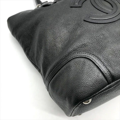 Chanel CC Logo Jumbo CC Soft Caviar Leather Hand Tote Black