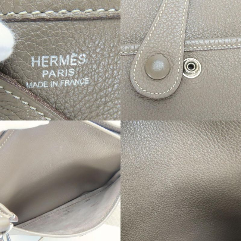 Hermes Shoulder Bag Evelyn 2PM Taurillon Clemence Etoupe Gradient Silver