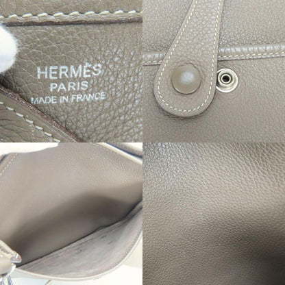 Hermes Shoulder Bag Evelyn 2PM Taurillon Clemence Etoupe Gradient Silver