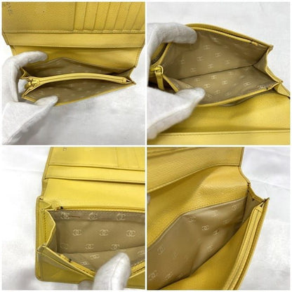 Chanel Bifold Long Wallet Ec21016 Yellow Coco Button