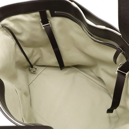 Bottega Veneta Arco Tote Bag Canvas Leather Beige Dark Brown 787419v44j12887