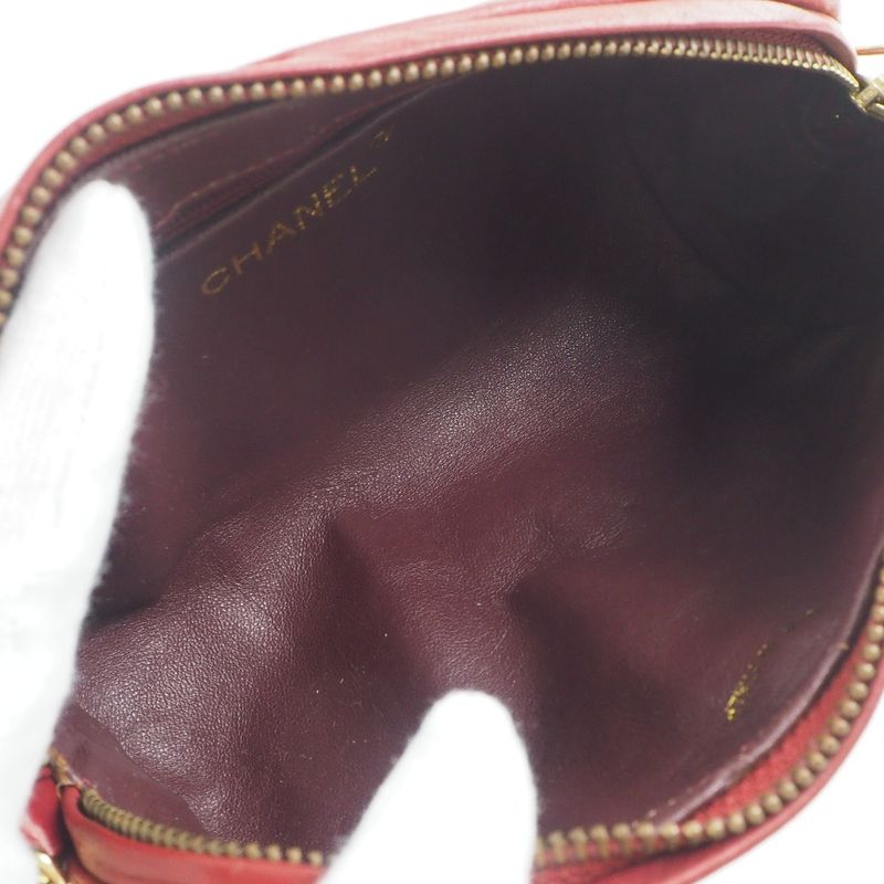 Chanel Chain Shoulder Matelasse Fringe Lambskin Red Ladies Shoulder Bag