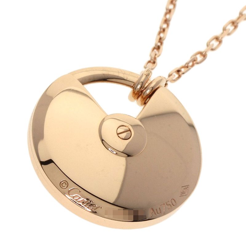 Cartier Amulet De Cartier SM Malachite 1P Diamond Necklace 18K Pink Gold Ladies