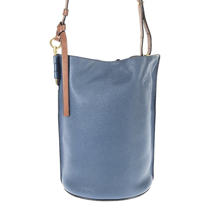 Loewe - Gate Bucket Leather Shoulder Bag - Navy - Women