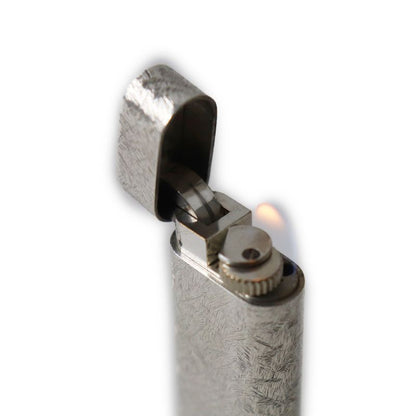 Cartier Oval New Shape Total Pattern Roller Type Smoking Toy Gas Lighter Silver