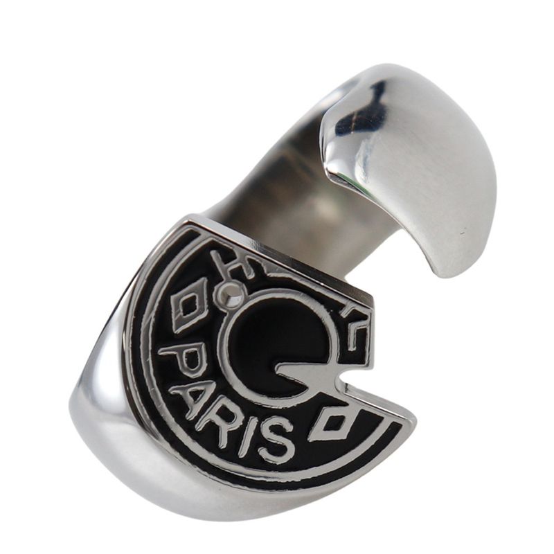 Hermes Carrousel And Metal Size 17.5 Black Men's 9.13g Ring