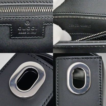 Gucci Clutch Bag Shoulder Bag Leather Black 739721 Shoulder Ladies