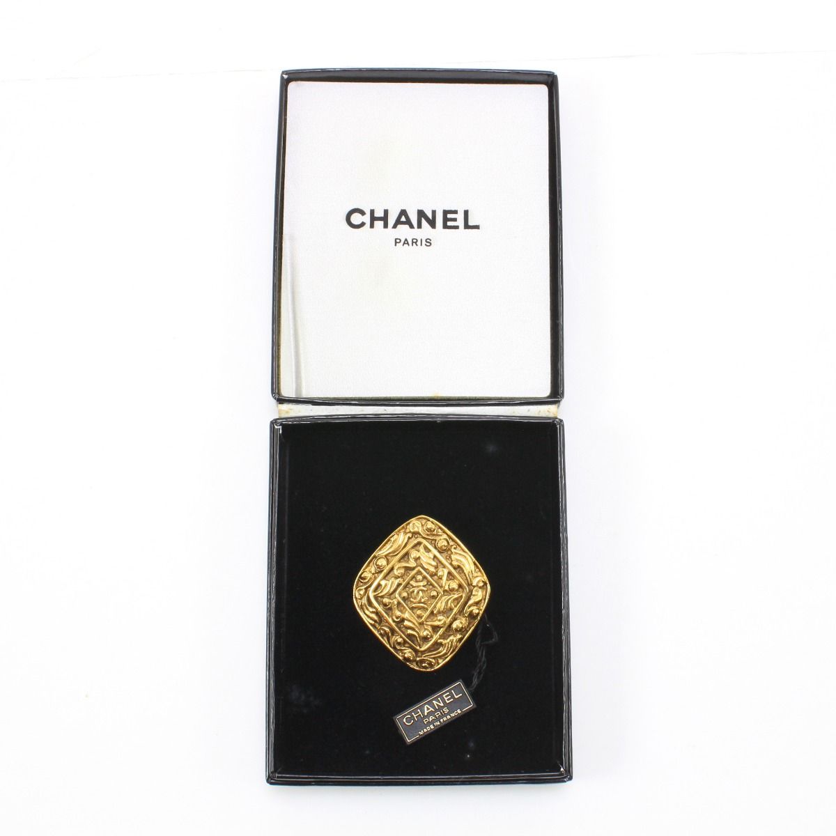 Chanel Coco Mark Brooch Diamond Shape Gold