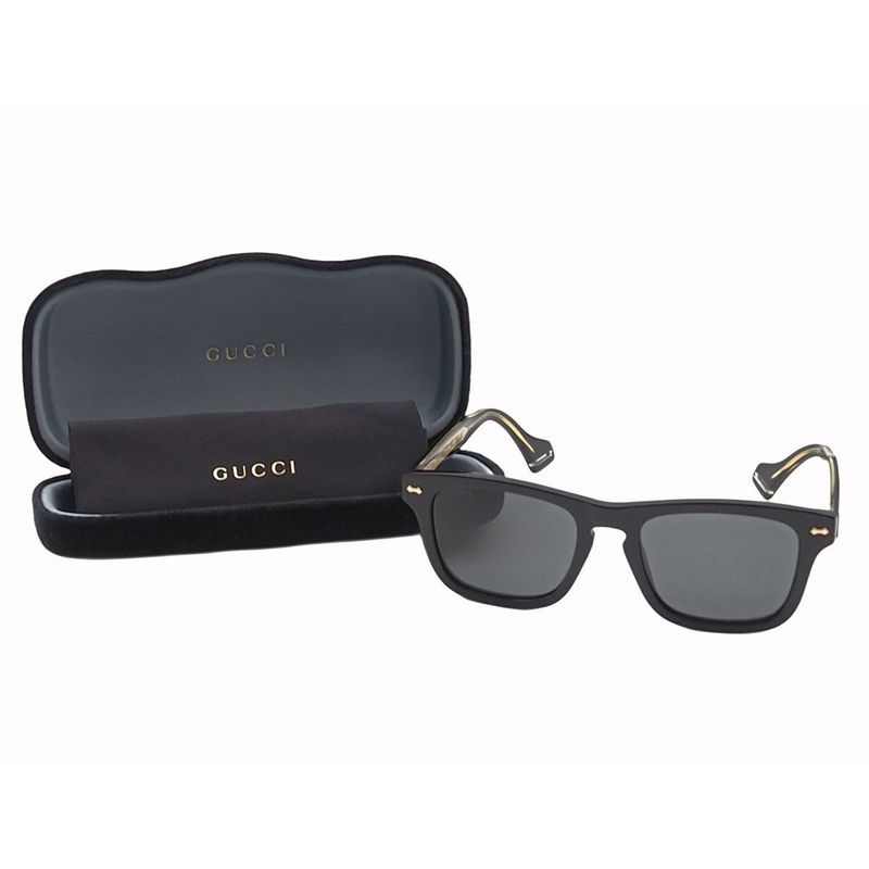 Gucci Eyewear Sunglass Es Square Shape Black Gold Plastic Acetate Frame
