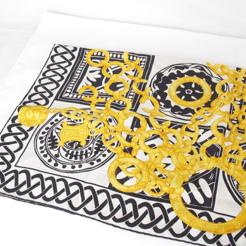 Celine Large Size 90 Chain Scarf Silk Women