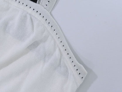 Authentic Chanel Coco Mark Logo Camisole Top 40 Cotton White Women's Clothing