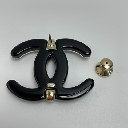Chanel Coco Mark Brooch D23s Black Pin Type