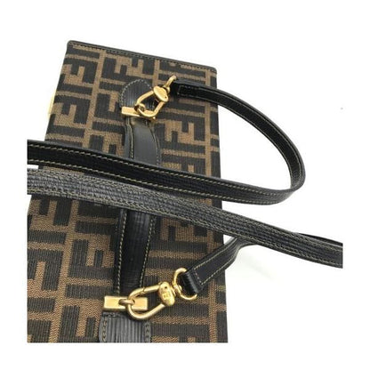 Fendi Zucca Trunk Vanity 2-Way Hand Bag Brown