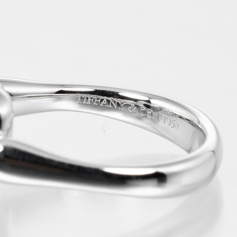 Tiffany & Co Open Heart Pt950platinum × Diamond #7 Ladies 5.58g Ring