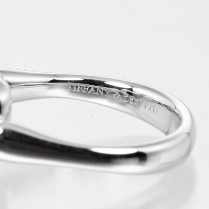 Tiffany & Co Open Heart Pt950platinum × Diamond #7 Ladies 5.58g Ring