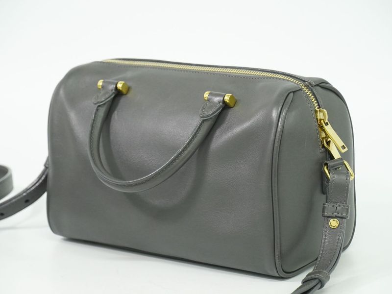 Authentic Saint Laurent Baby Duffle 2WAY Shoulder Bag Handbag Pochette Leather