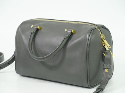 Authentic Saint Laurent Baby Duffle 2WAY Shoulder Bag Handbag Pochette Leather