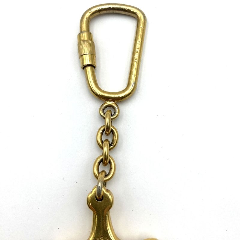 Celine Key Ring Key Holder Horse Carriage Gold Ladies Men Vintage Fashion
