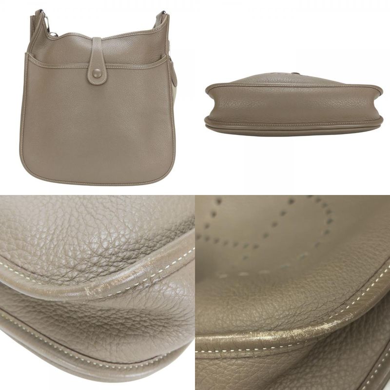 Hermes Shoulder Bag Evelyn 2PM Taurillon Clemence Etoupe Gradient Silver